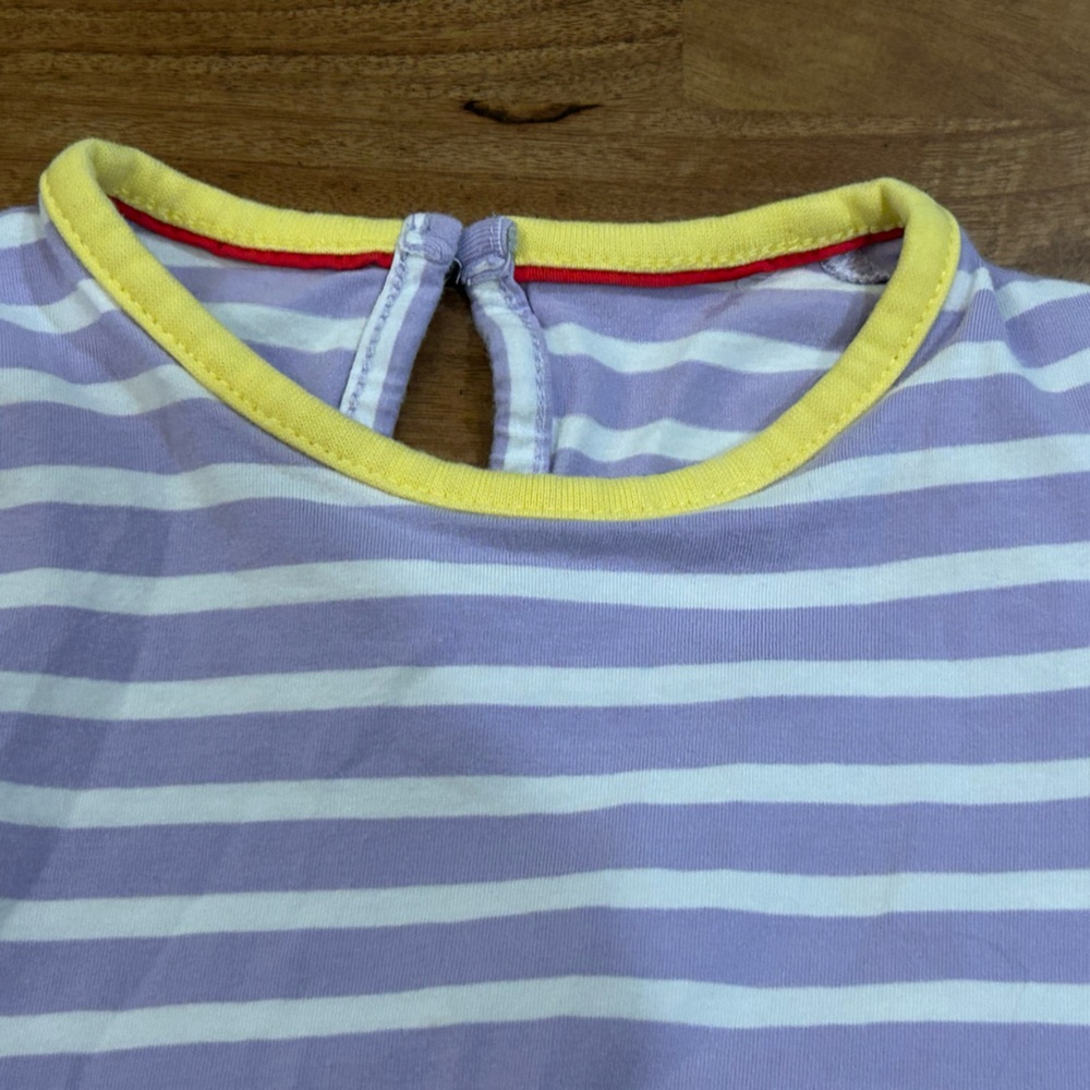 Lavender & White Striped Giraffe Applique Kids Dress - Picture 2 of 5